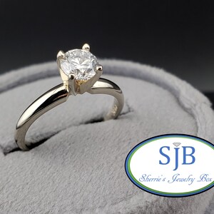 Engagement Rings, Diamond Engagement Ring, 14k White Gold .71ct Diamond Solitaire Engagement Ring, Classic Diamond Solitaire, Size 6, #WD789