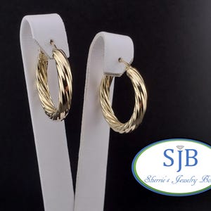 Vintage Gold Hoops, Vintage 10k Yellow Gold Twisted Hoop Earrings, Lightweight Hoops, Everyday Gold Hoops, Unique Vintage Earrings, #C4866