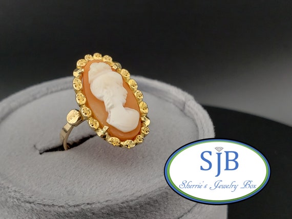 アクセサリー LONDON vintage cameo ring Cameo Rings, Vintage Hand Carved Cameo Ring, 18k Yellow Gold Oval