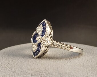 サファイア＆ダイヤモンドリング高品質 楽天市場】Pt950 サファイア ダイヤモンド リング【送料無料】【代引