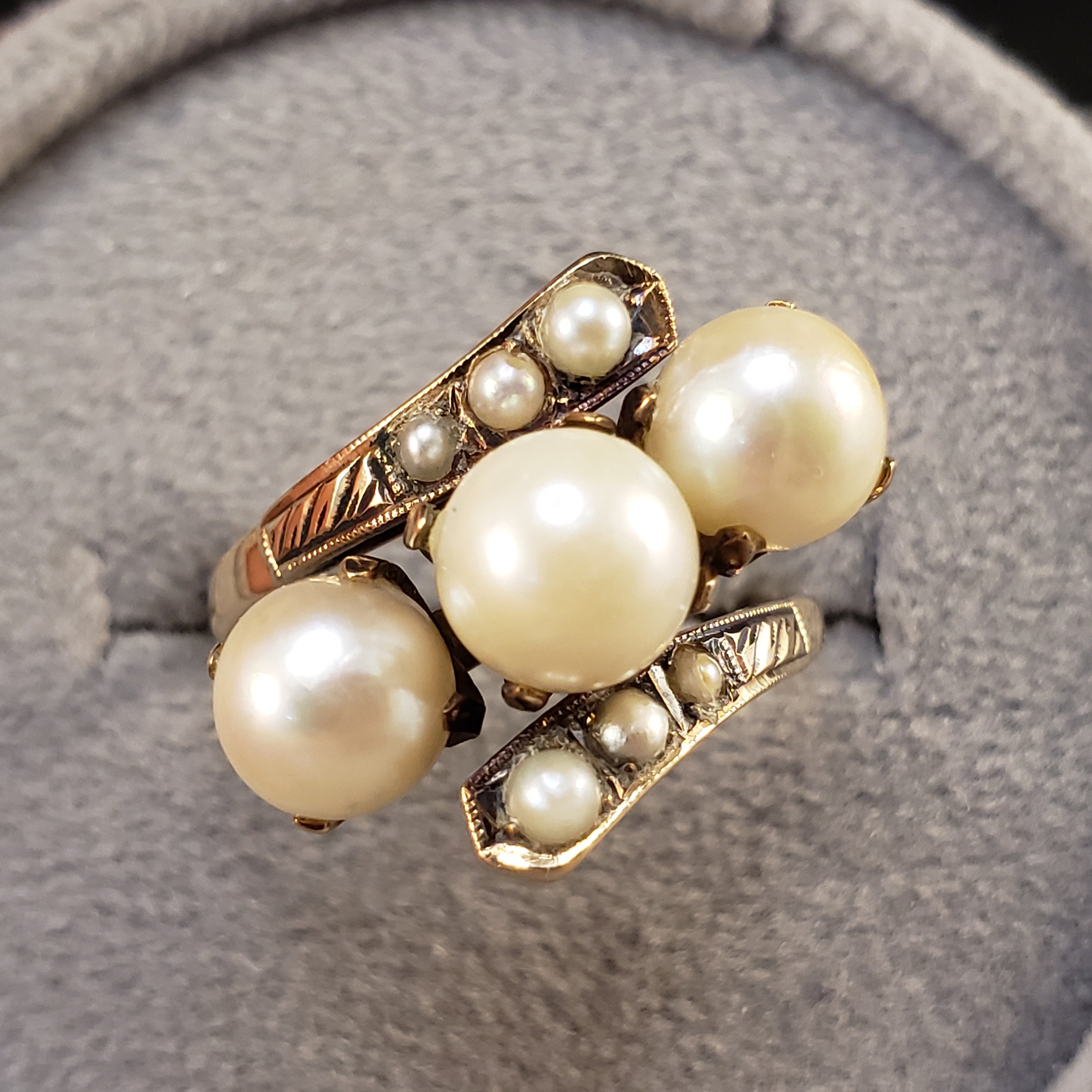 Pearl Rings, 14k Pearl Rings, Vintage 14k Yellow Gold Pearl