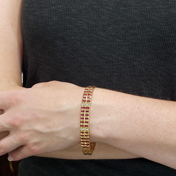 Ruby Bracelets, Vintage Ruby and Diamond Bracelet… - image 9