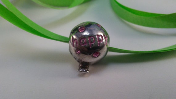 Happy Birthday Balloon Charm, Sterling Silver Birt