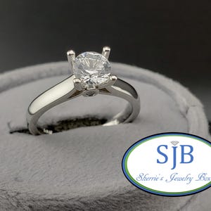 Semi-Mount Platinum Engagement Rings, Platinum Solitaire Engagement Ring w/ Bezel Set Diamond Accents, Anniversary Rings, Size 7.25, #WD718