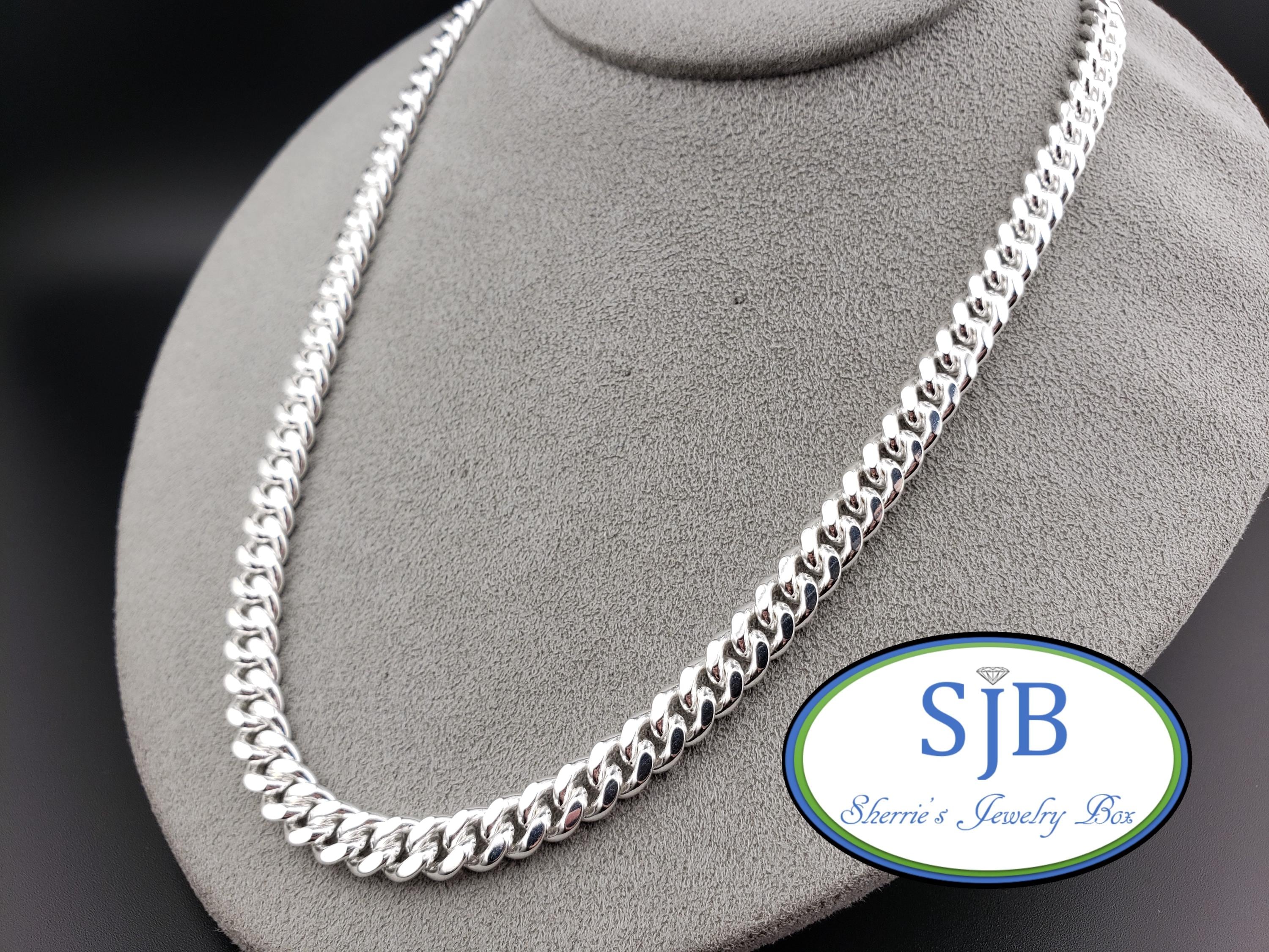 重厚なソリッドシルバーチェーン、22インチ 925 スターリングシルバー