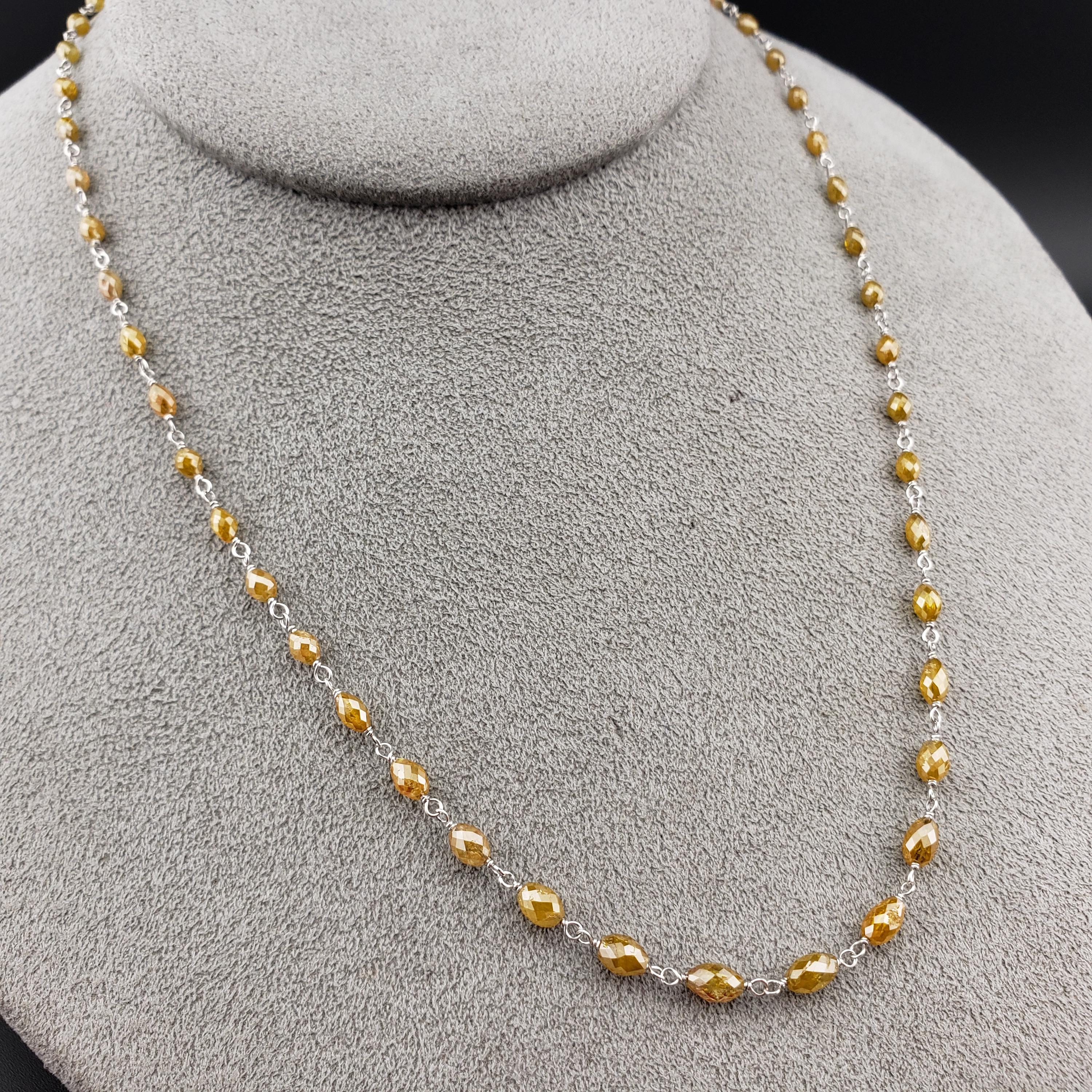 Diamonds by the Yard Necklace, 18k White Gold Fancy Yellow Diamond