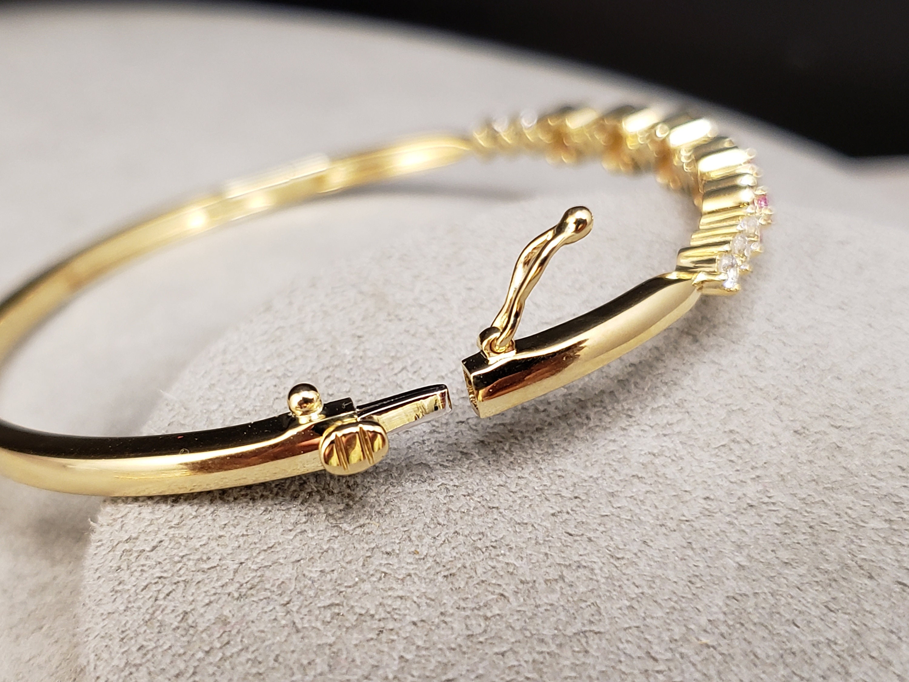 Ruby Bracelets, 14k Ruby & Diamond Bangle Bracelet, 14k Ruby Bracelets, 14k Ruby & Diamond Bangle Bracelet, 14k