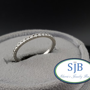 Diamond Bands, Vintage Diamond Band, Vintage 14k White Gold Diamond Eternity Band, Stackable Bands, Anniversary Bands, Size 6, #C3355