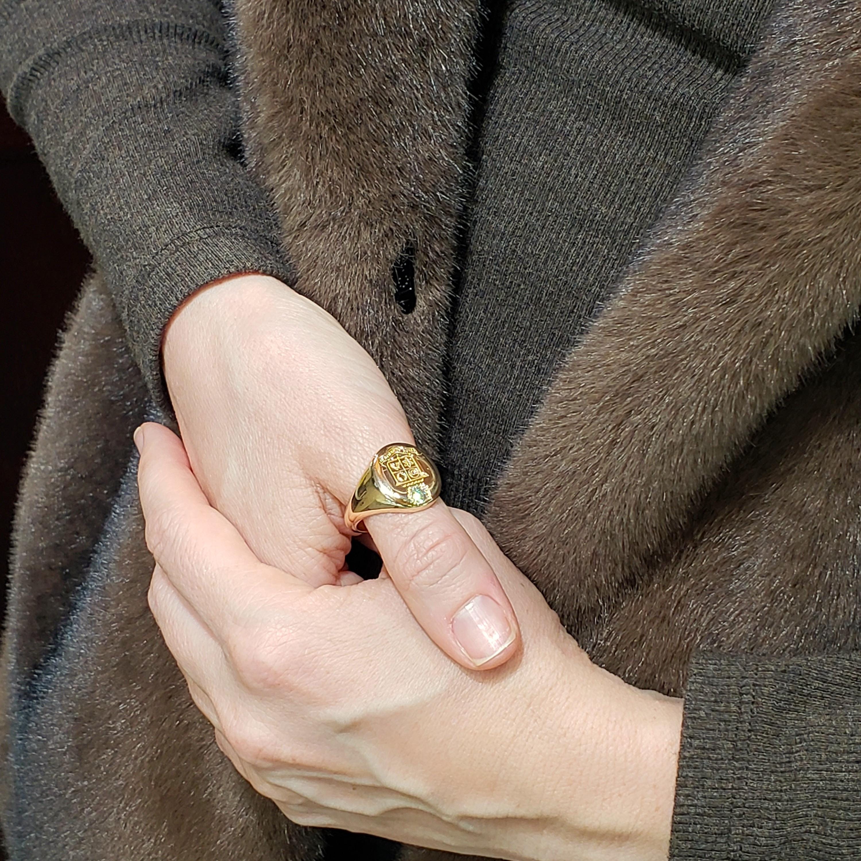 Vintage Men's Diamond Rings, 14k Yellow Gold RCA Victor Crest
