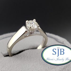 Engagement Rings, Vintage Diamond Solitaire, Vintage 14k White Gold Diamond Solitaire, Anniversary Rings, Stacking Rings, Size 7.5, #C3511