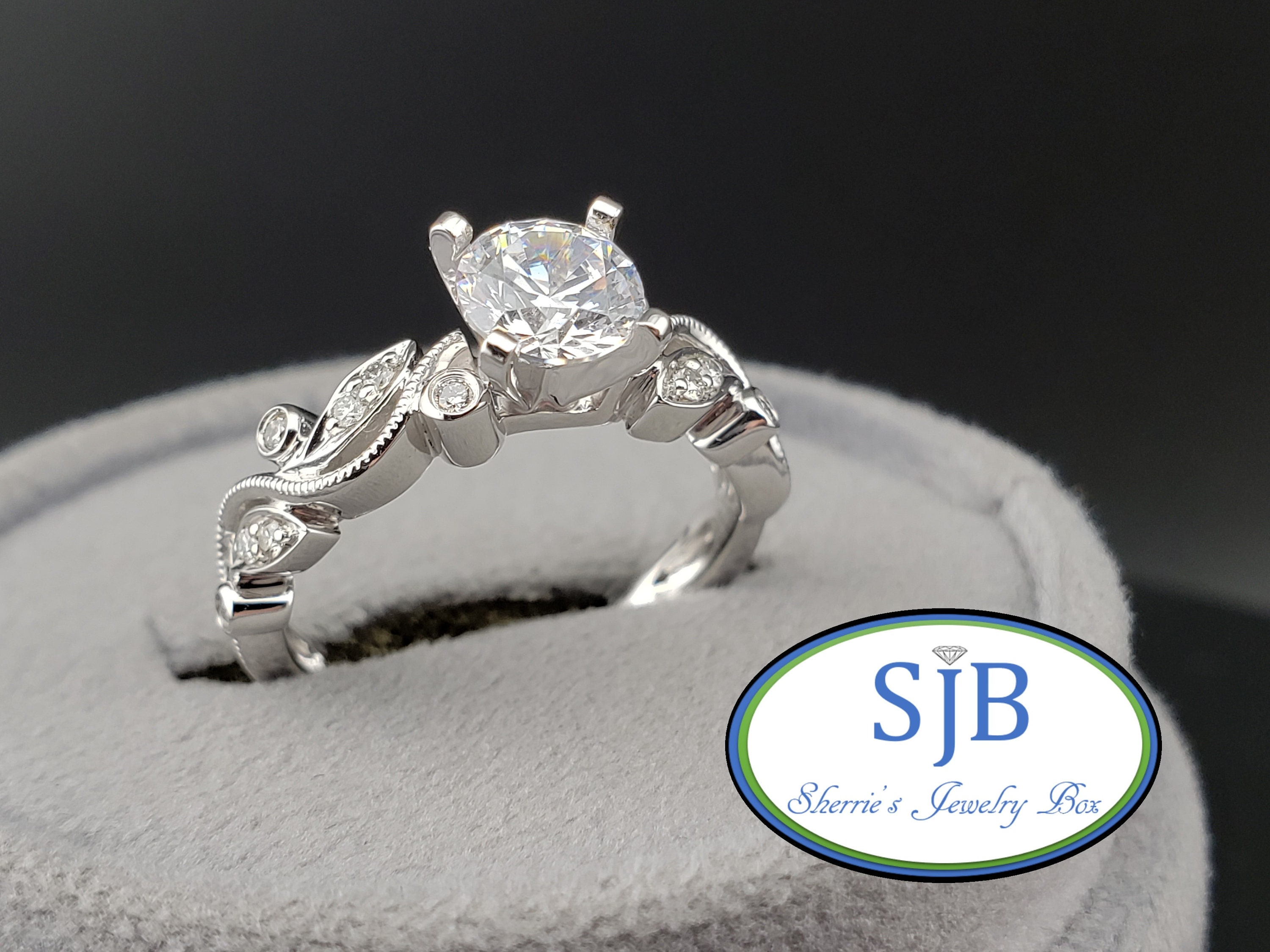 Engagement Rings, 14k White Gold Diamond Engagement Ring