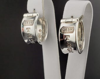 Vintage Tiffany & Co Hoops, Vintage 925 Sterling Silver 1837