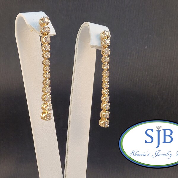 Graduated Diamond Drop Earrings Etsy