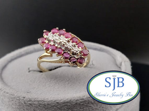 Vintage Ruby Rings, Ruby & Diamond Ring, Vintage … - image 1