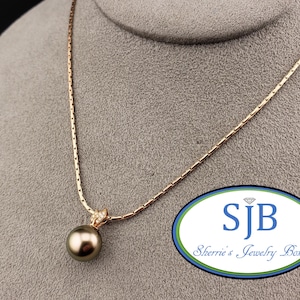 Tahitian Pearl Pendants, Unique Pearl & Diamond Pendant, 18k Rose Gold Black Tahitian Pearl and Diamond Pendant, June Birthstones, #P1703