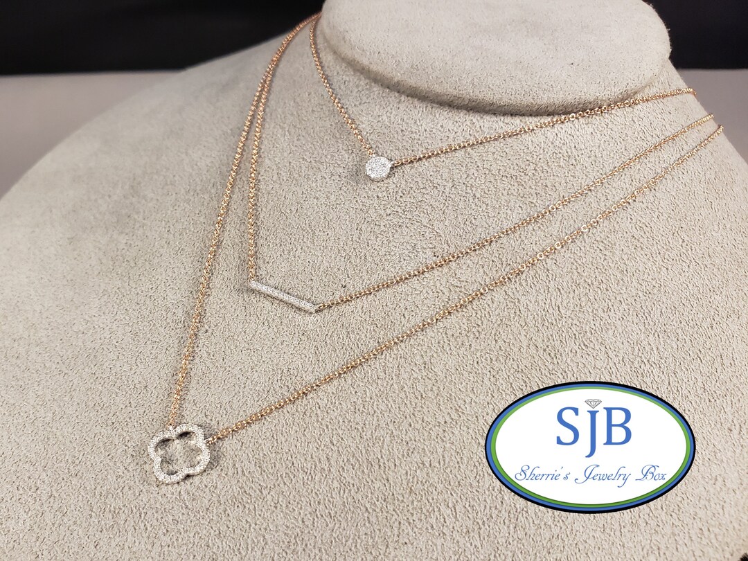 2 layer diamond necklace deals