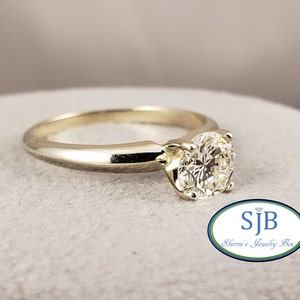 Engagement Rings, 14k White Gold Diamond Engagement Ring, .72ct Diamond Solitaire, Si-2 J/K Diamond Solitaire Ring, Size 6.25, #WD784