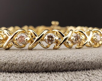 Diamond Bracelets, Vintage Diamond Tennis Bracelet, Vintage 14k