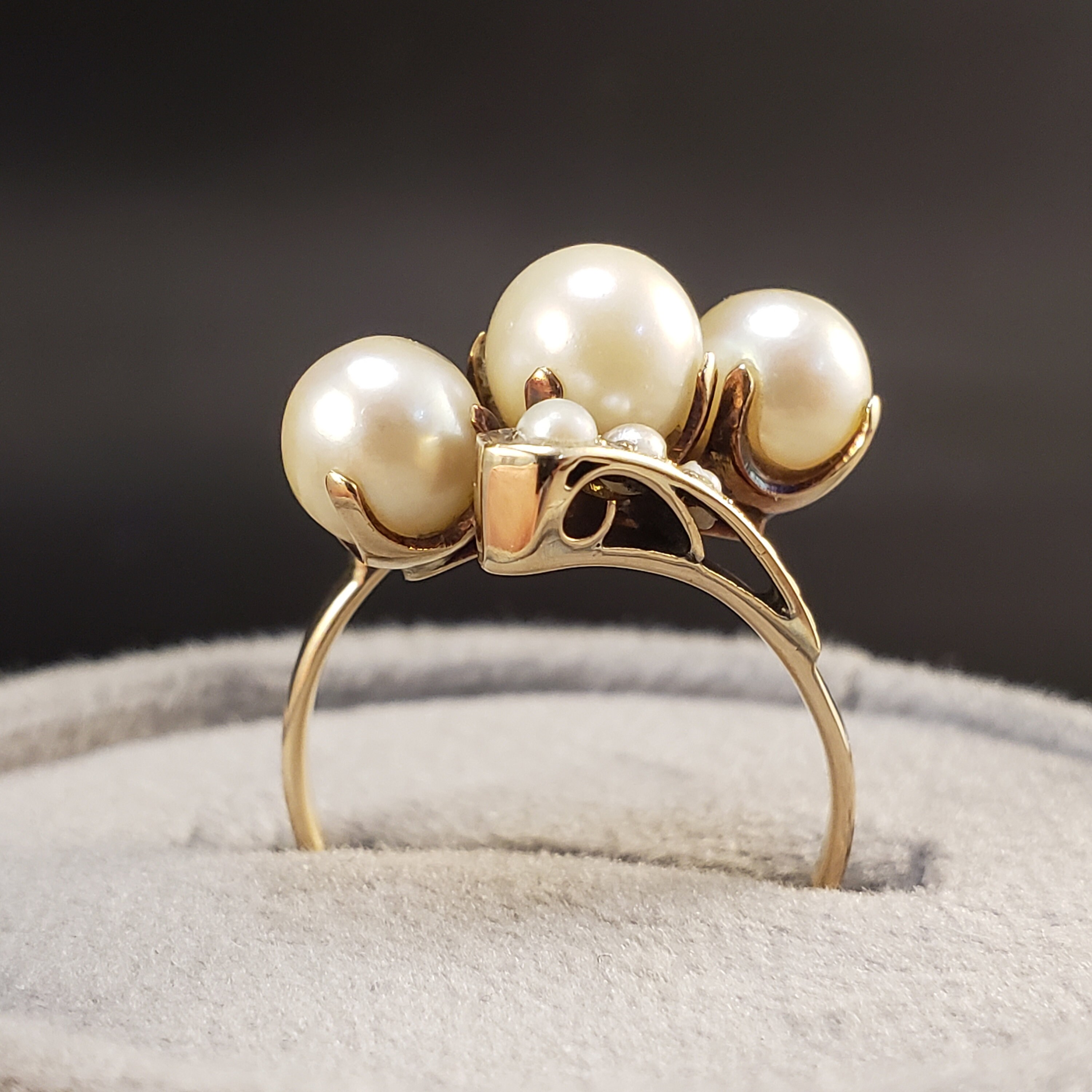Pearl Rings, 14k Pearl Rings, Vintage 14k Yellow Gold Pearl
