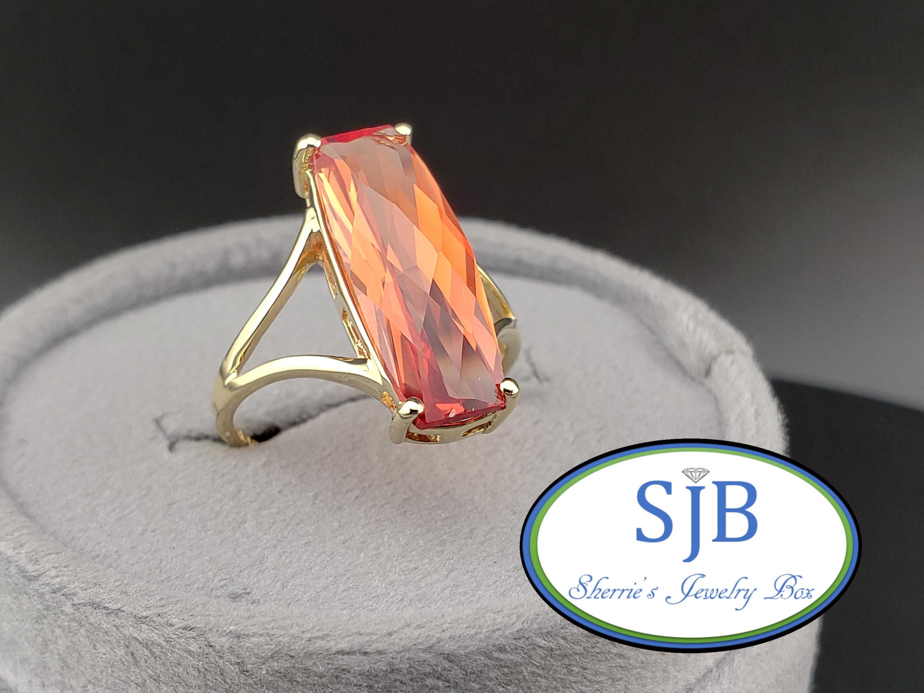 ヴィンテージ オレンジサファイアリング、ヴィンテージ 10K イエロー