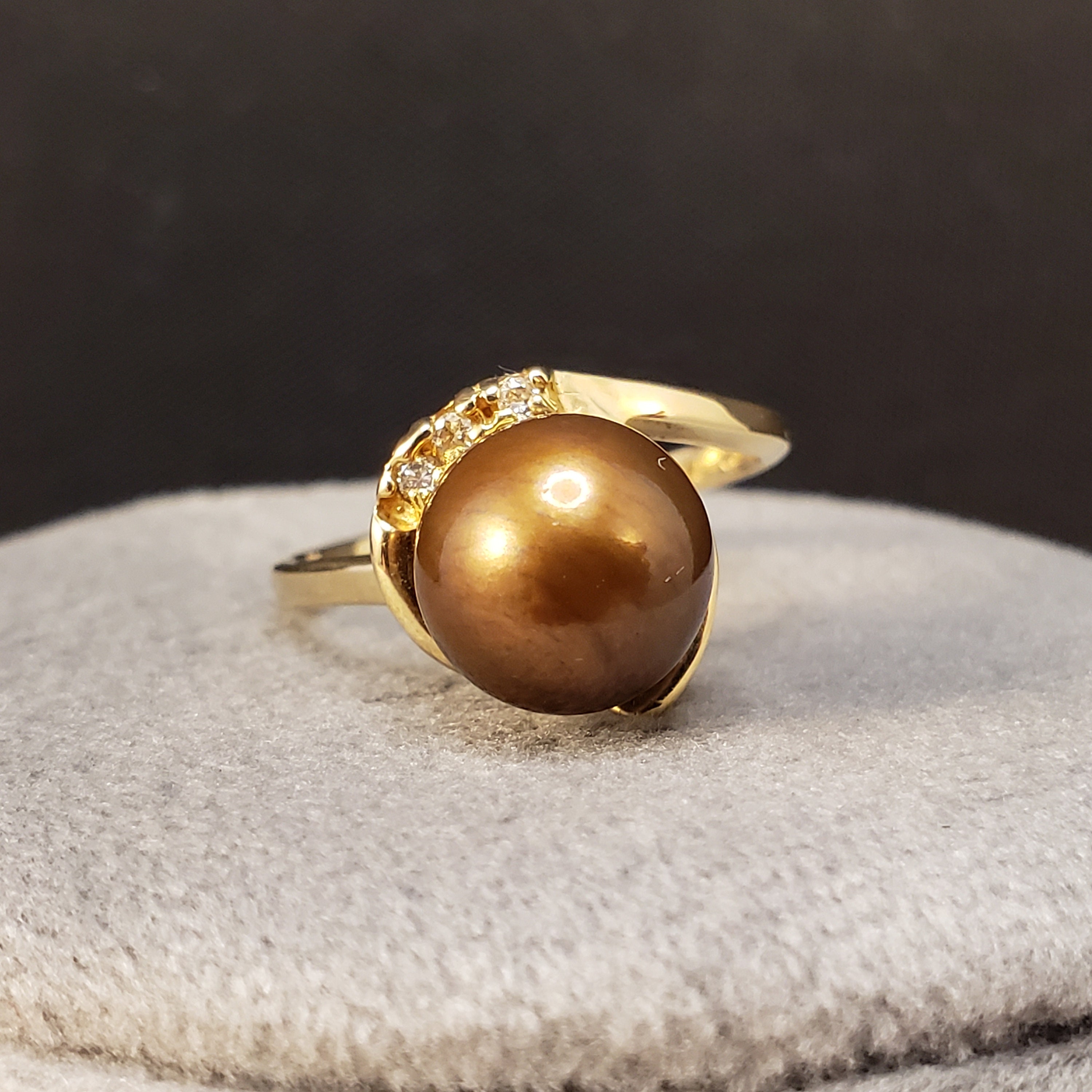Brown pearl ring deals