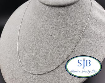 14k White Gold Chains, Cable Chains, Diamond Cut Chains, 14k White Gold Diamond Cut Cable Chain, 18" Cable Chain With Lobster Clasp, #CH585