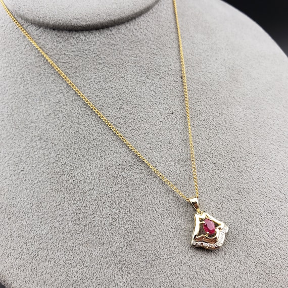 Ruby Pendants, Vintage Ruby & Diamond Pendants, V… - image 3