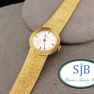 Vintage Watches, Vintage 18k Gold Watches, 18k Yellow Gold Bucherer Watch With Round Case, Unique 18k Yellow Gold Womens Watches, #C4068