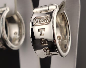 Vintage Tiffany & Co Hoops, Vintage 925 Sterling Silver 1837