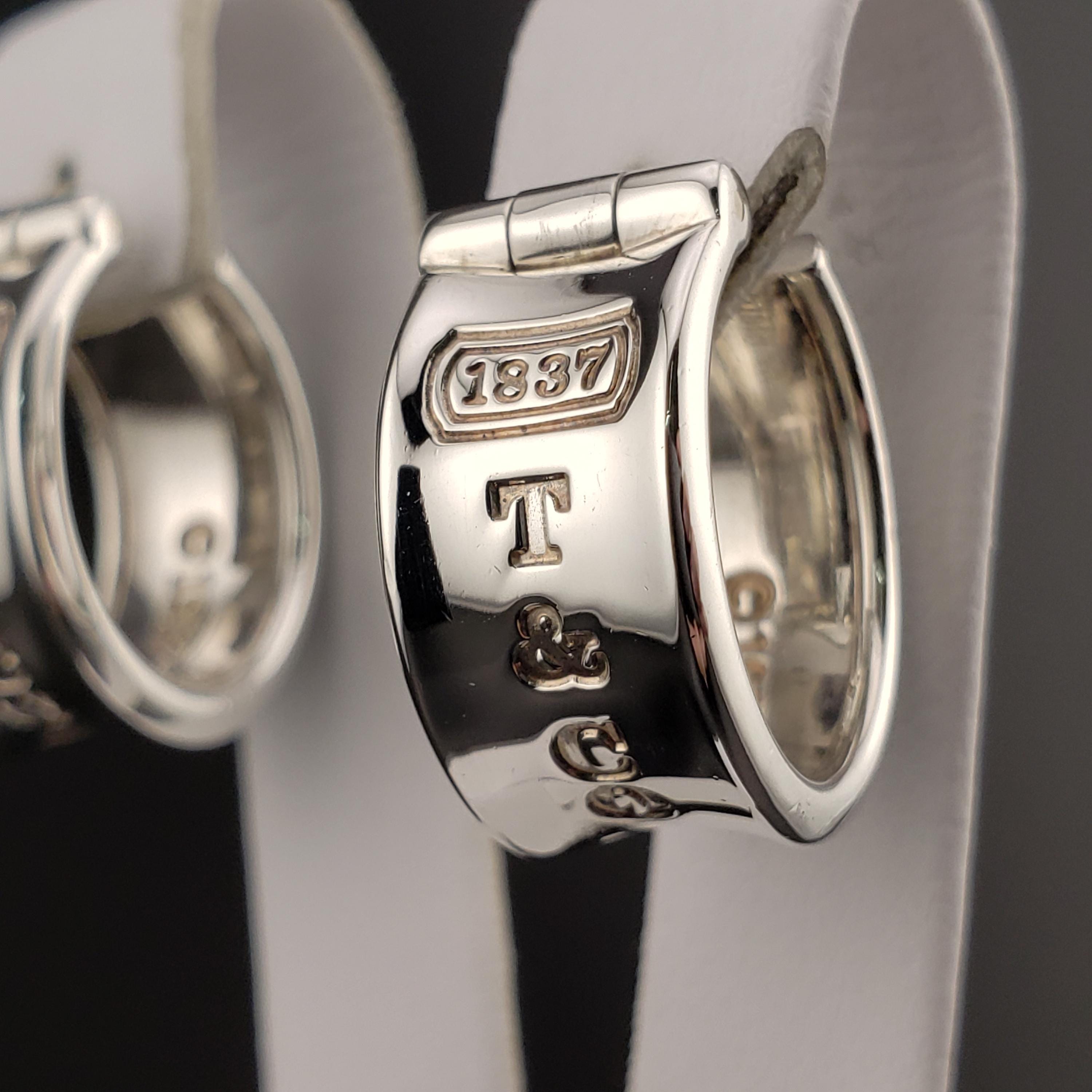 Vintage Tiffany & Co Hoops, Vintage 925 Sterling Silver 1837