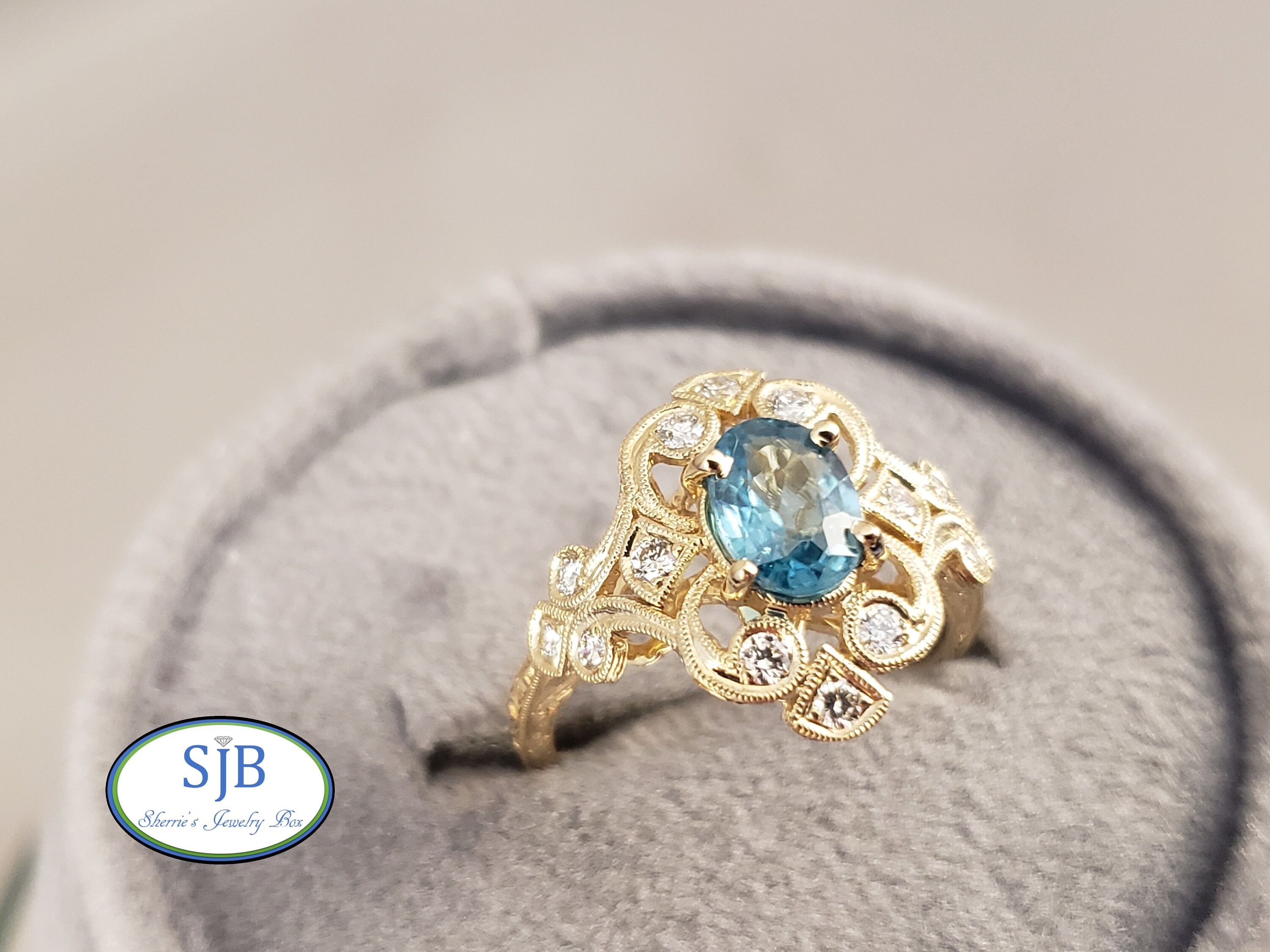 Blue Zircon Rings Engagement Rings 14k Yellow Gold Blue - Etsy 日本