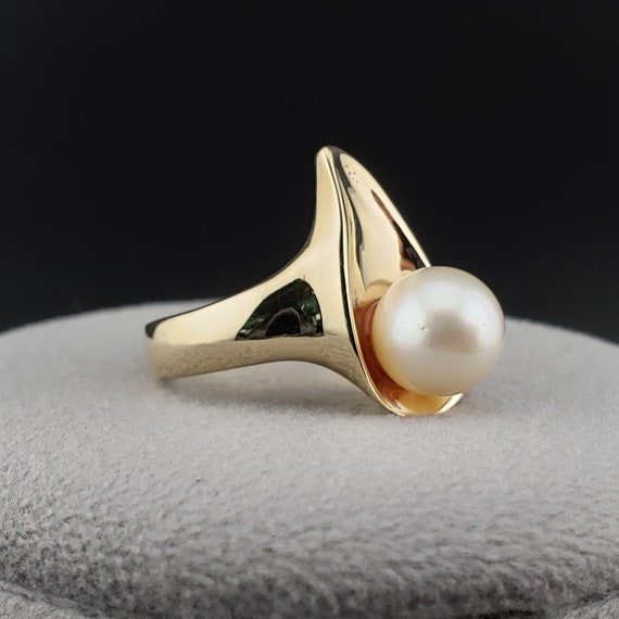 Vintage Pearl Rings, South Sea Pearl Rings, 14k Y… - image 7