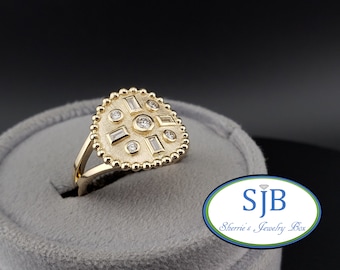 Diamond Rings, 14k Yellow Gold Diamond Ring, Bezel Set Diamond Statement, Diamond Anniversary Rings, April Birthstone Rings, Size 7, #R1231