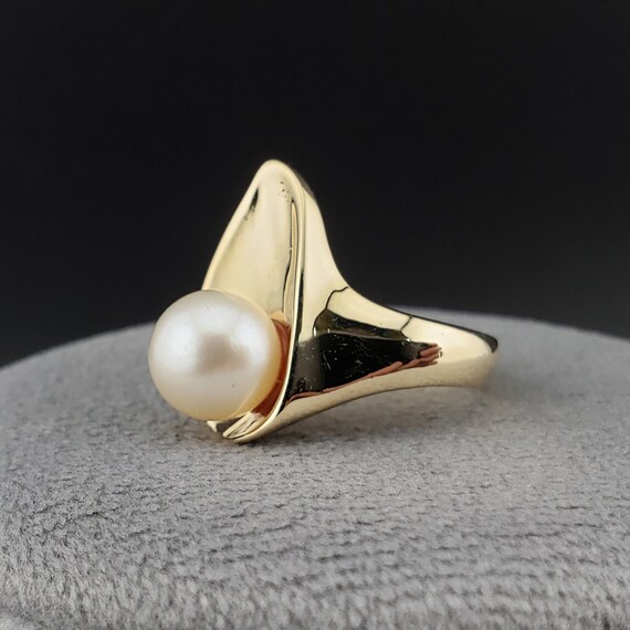 Vintage Pearl Rings, South Sea Pearl Rings, 14k Y… - image 5
