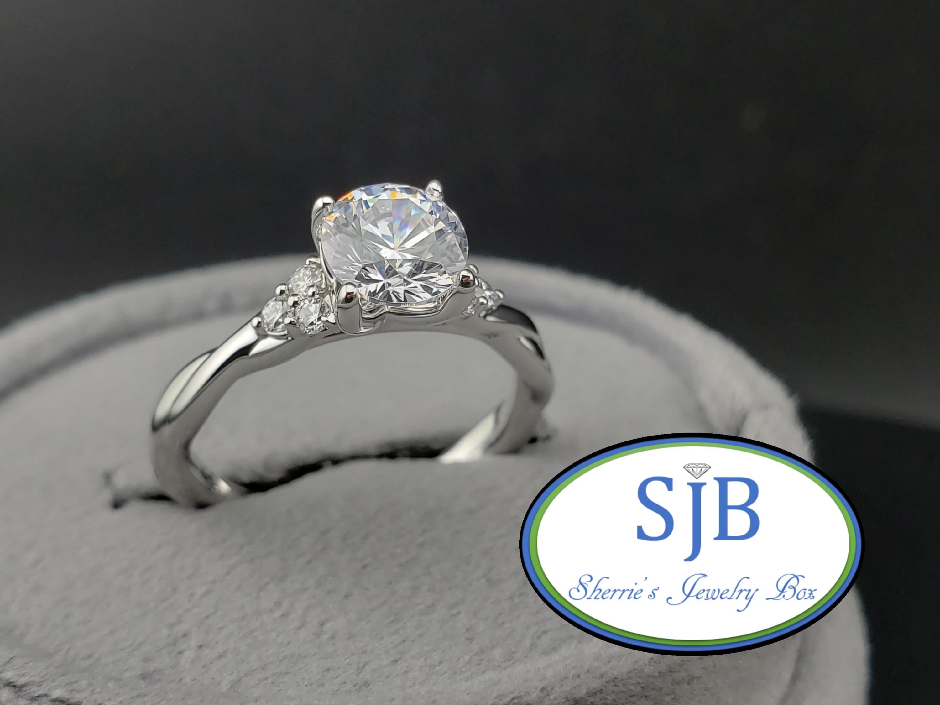 Engagement Rings, 14k Diamond Engagement Ring, 14k White Gold Diamond Engagement Ring, Semi Mount Rings, Anniversary Rings, Size 6.5, #WD886