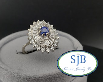 ヴィンテージ サファイア＆ダイヤモンド リング、ヴィンテージ 18K