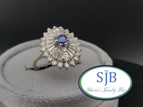 ヴィンテージ サファイア＆ダイヤモンド リング、ヴィンテージ 18K 