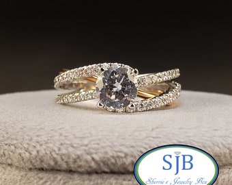 Engagement Rings, Two Tone Engagement Rings, 14k White