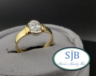 Engagement Rings, Vintage Diamond Engagement Rings, Vintage 18k Yellow Gold Oval Diamond Ring, Stackable Anniversary Rings, Size 7, #C3830