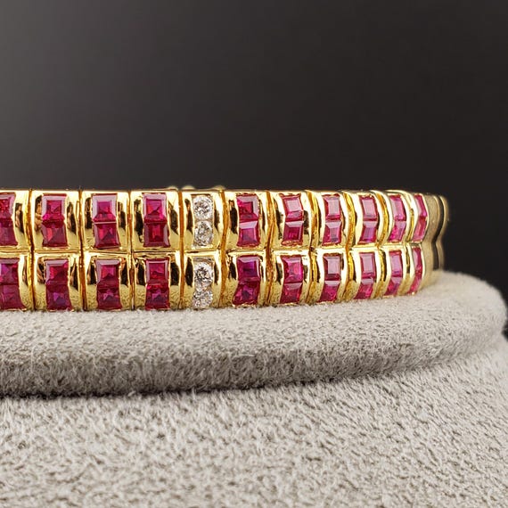Ruby Bracelets, Vintage Ruby and Diamond Bracelet… - image 3
