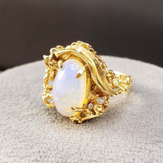 Opal Rings, Vintage 14k Opal Rings, 14k Yellow Go… - image 7