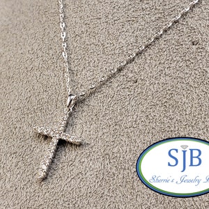 Diamond Cross, 14k Cross, 14k Diamond Cross Pendants, 14k White Gold Diamond Cross Pendant, Religious Jewelry, Layering Necklaces, #P1461
