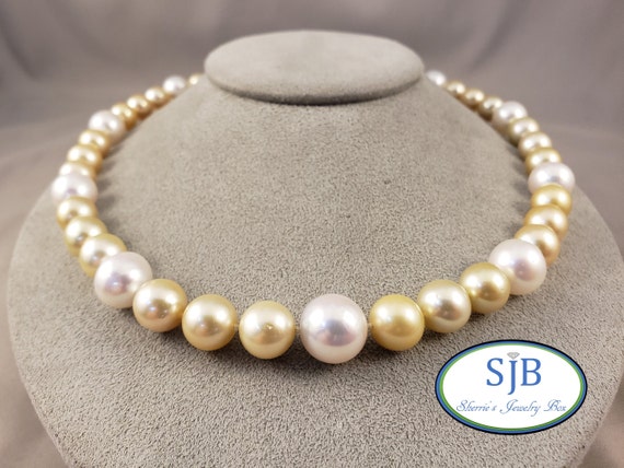 Amazon.com: Genuine South Sea Pearl Choker, Saltwater Golden Pearl And 14K  Gold Filled Floating Necklace, Baroque Golden Pearl Stackable Necklace :  Handmade Products