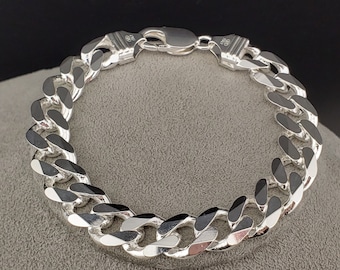 Bracelets, Mens Sterling Silver Bracelets, Mens Heavy Link