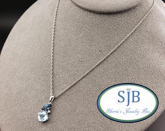 Collana di topazio blu cielo naturale nascita pietra di lusso piccolo semplice D