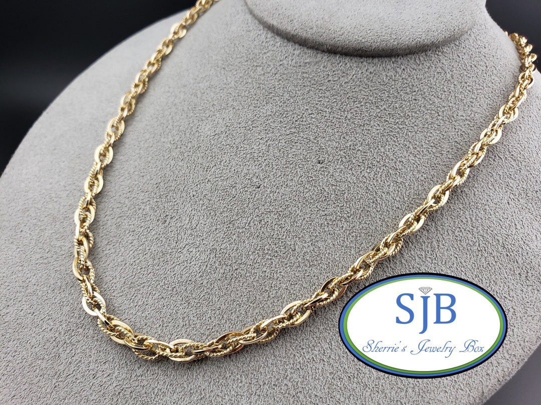 Vintage Chain Necklace Gold Toned Chain Necklace 1970s 54