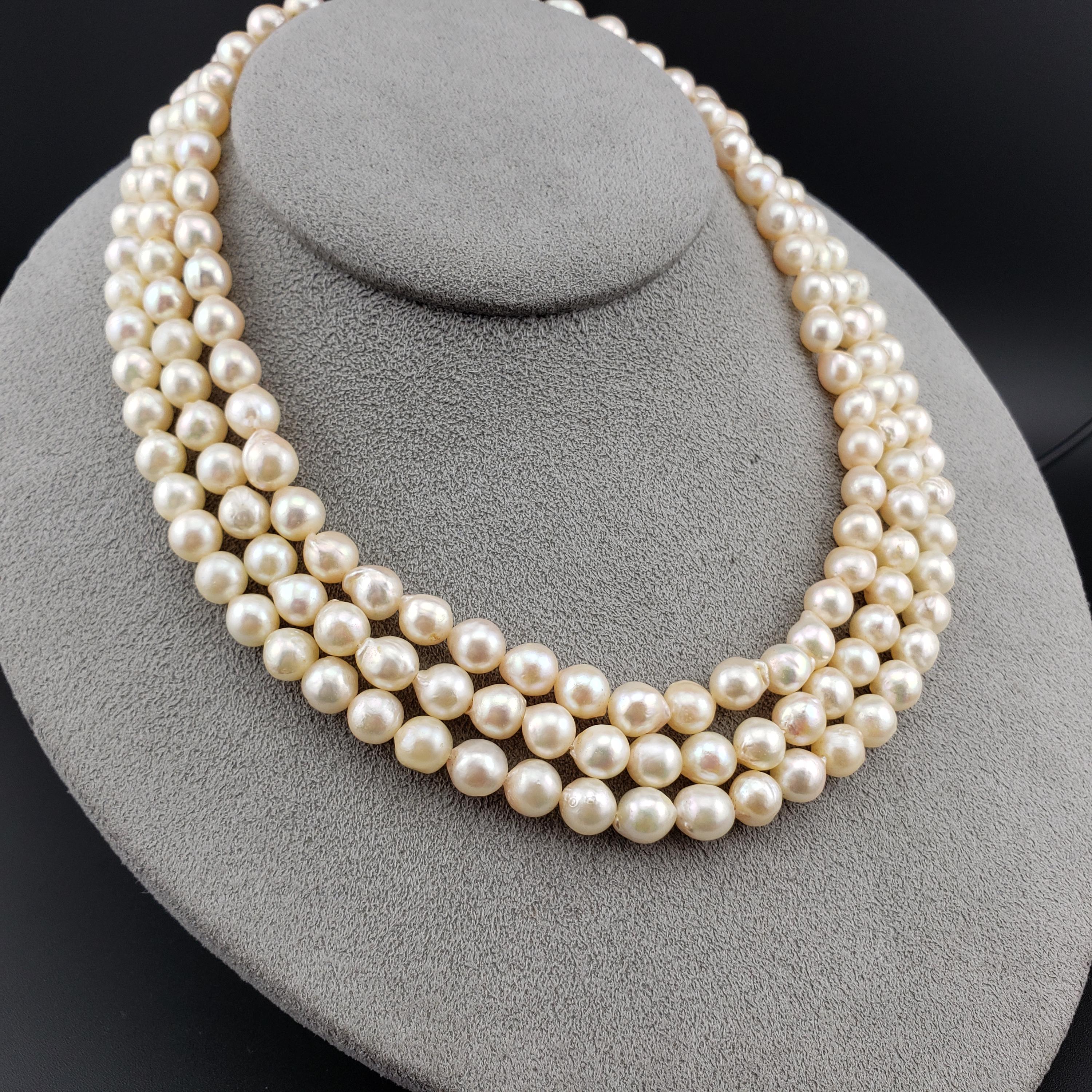 ネックレス・ペンダント VINTAGE HOLLYWOOD Triple Pearl Clip Necklace BMR673 VINTAGE HOLLYWOOD】Triple Pearl Clip Necklace (VINTAGE