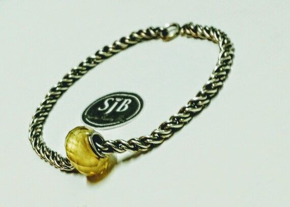 sterling silver faceted yellow