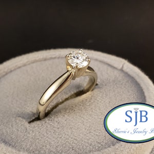 Engagement Rings, Diamond Ring, 14k White Gold Diamond Solitaire, Diamond Engagement Ring, .49ct Solitaire Engagement Ring, Size 5.5, #SD513