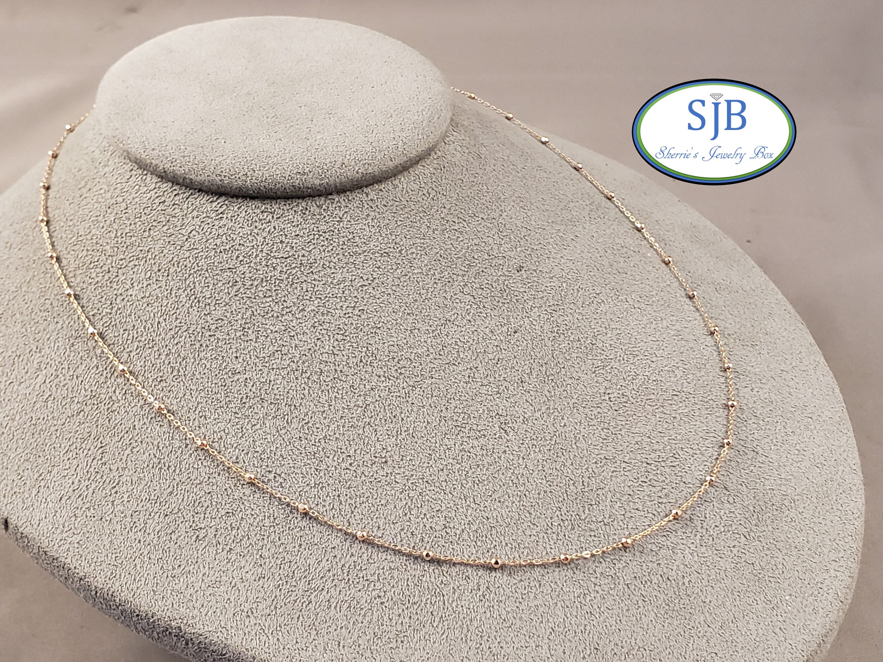 14k Rose Gold Chains, 14k Rose Gold Cable Chain With Faceted